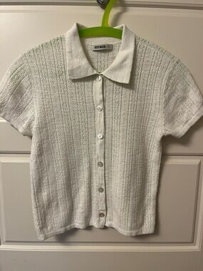 Buck Mason Coastal Linen Short Sleeve Pointelle Sweater